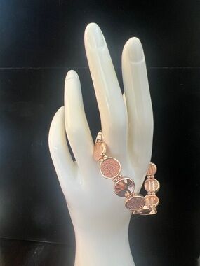 Rose Gold stretch Circle-Link Bracelet for Women